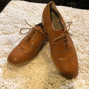Wanted Babe Basics Lace Up Oxford Shoes Tan Brown